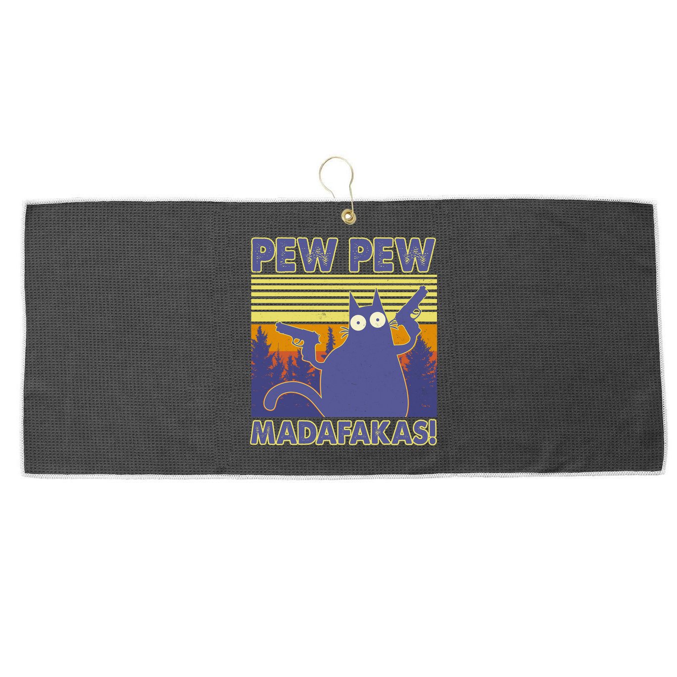 Funny Pew Pew Madafakas Large Microfiber Waffle Golf Towel