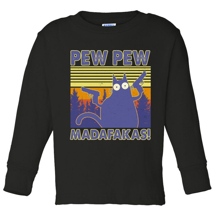 Funny Pew Pew Madafakas Toddler Long Sleeve Shirt