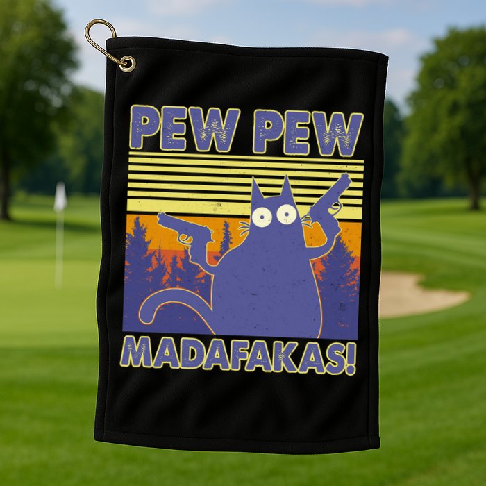 Funny Pew Pew Madafakas Golf Towel