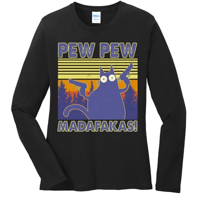 Funny Pew Pew Madafakas Ladies Long Sleeve Shirt