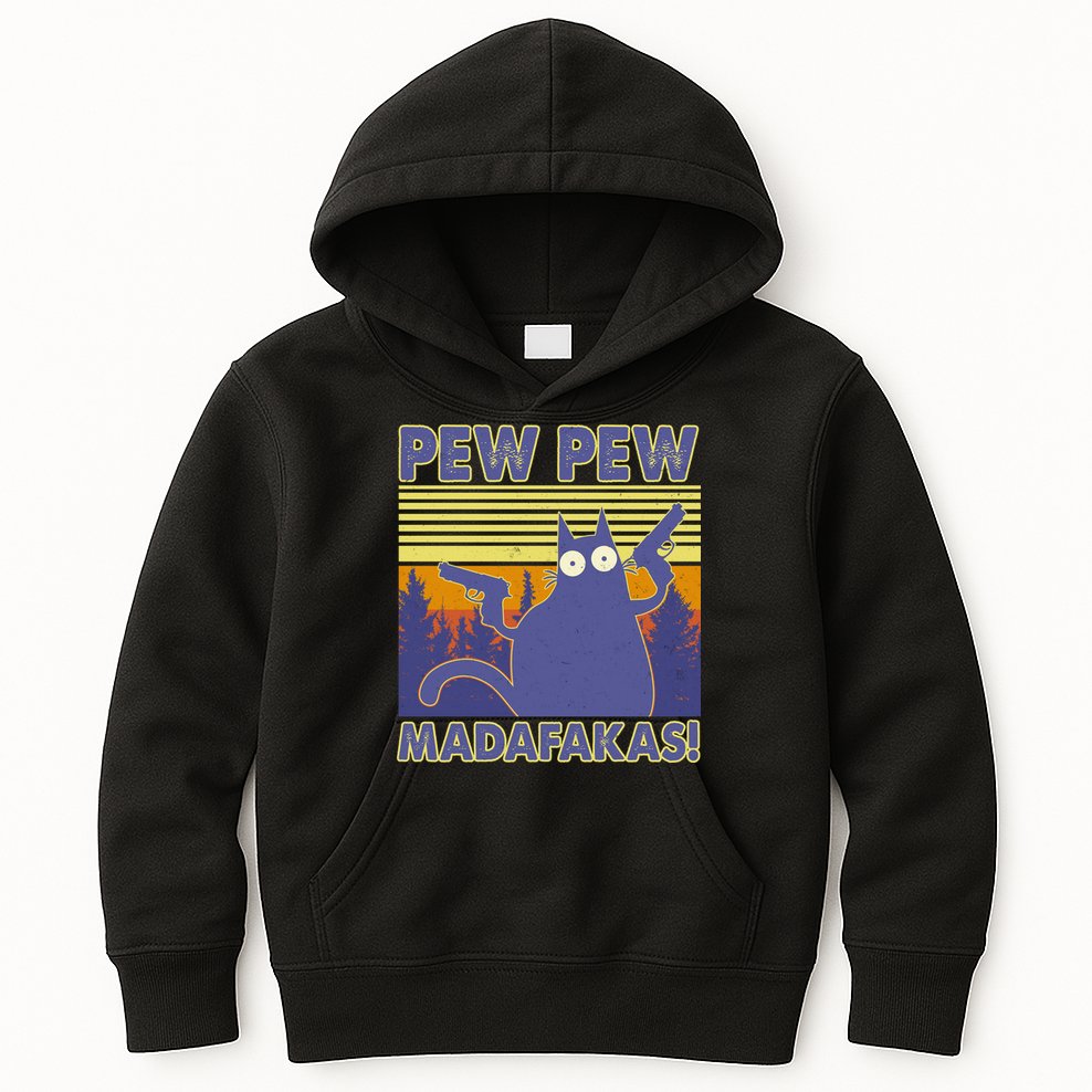 Funny Pew Pew Madafakas Kids Hoodie