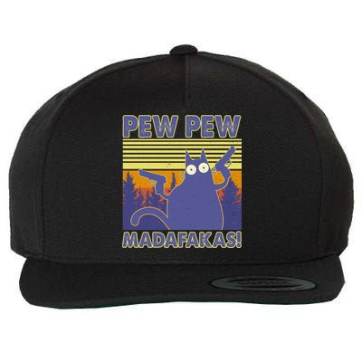 Funny Pew Pew Madafakas Wool Snapback Cap