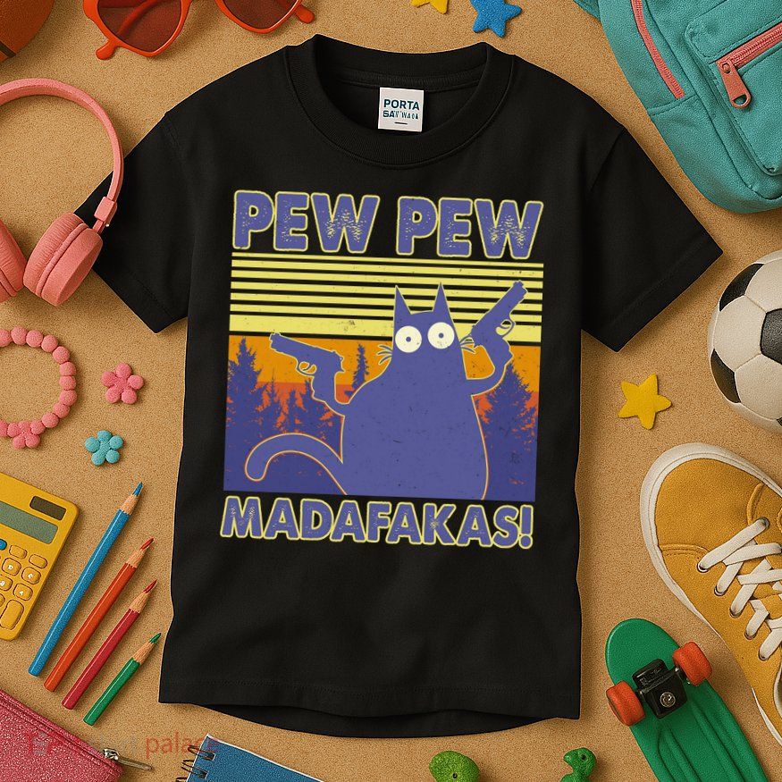 Funny Pew Pew Madafakas Kids T-Shirt