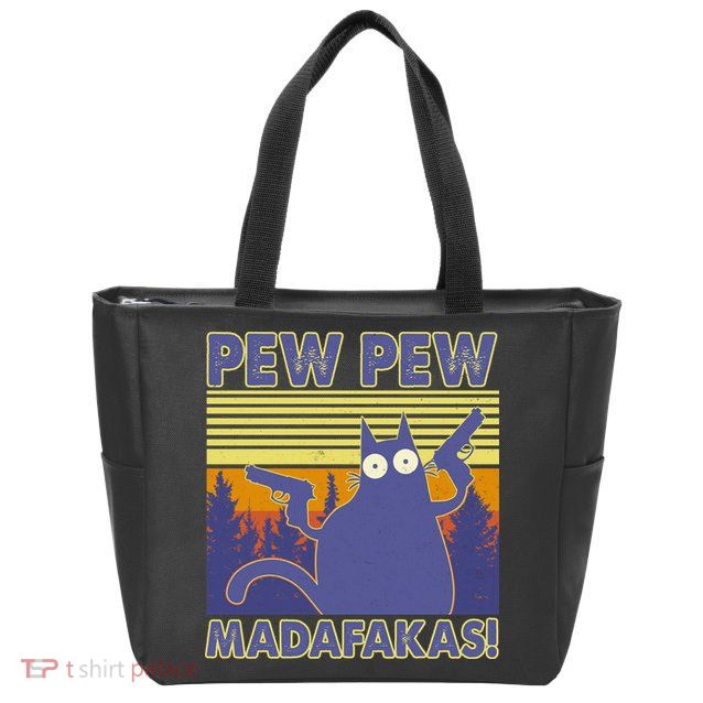 Funny Pew Pew Madafakas Zip Tote Bag