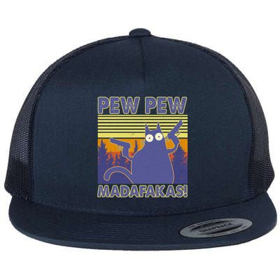 Funny Pew Pew Madafakas Flat Bill Trucker Hat