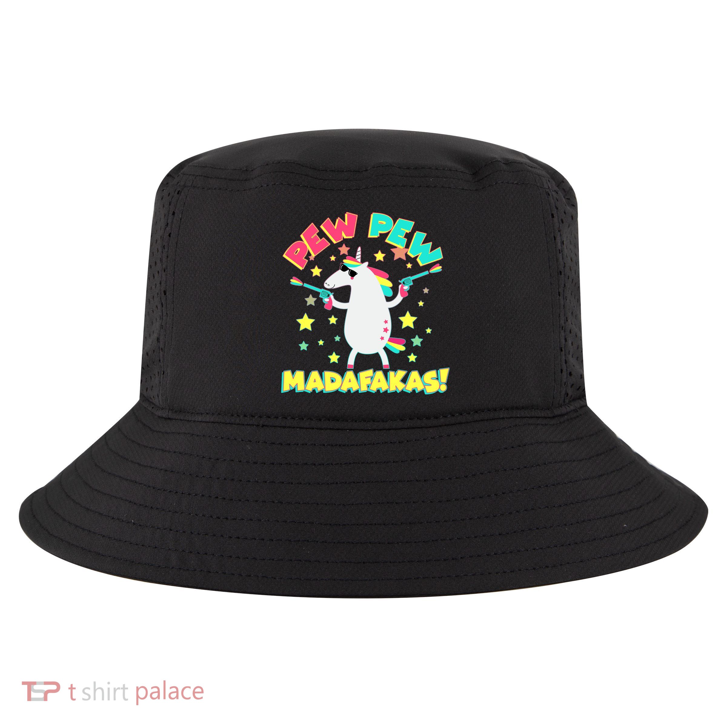 Funny Pew Pew Madafakas Unicorn Cool Comfort Performance Bucket Hat
