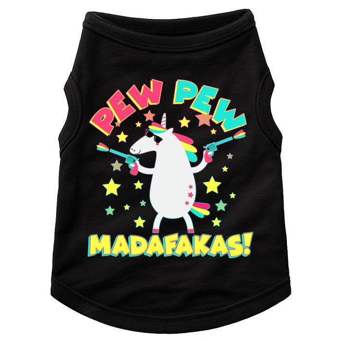 Funny Pew Pew Madafakas Unicorn Doggie Tank