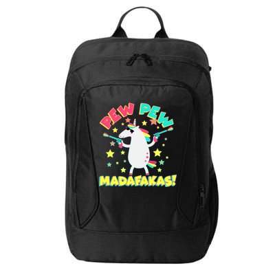 Funny Pew Pew Madafakas Unicorn City Backpack