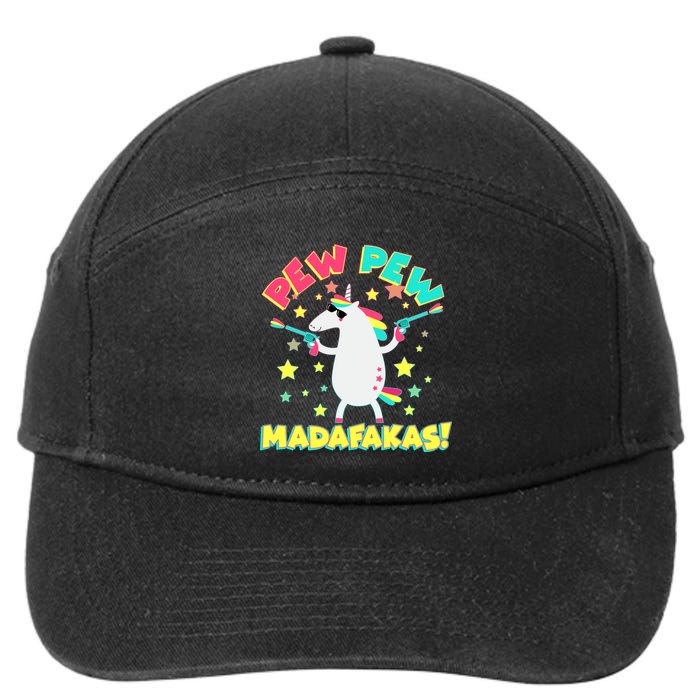 Funny Pew Pew Madafakas Unicorn 7-Panel Snapback Hat
