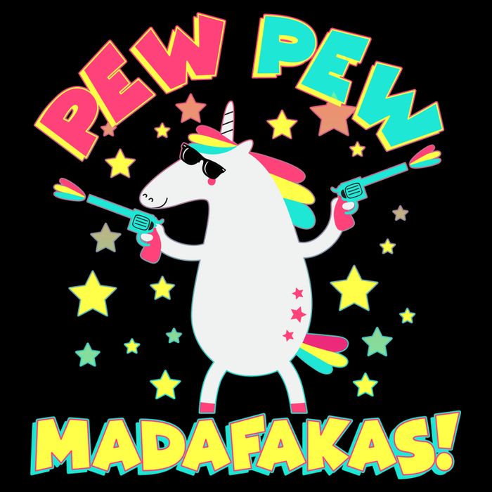 Funny Pew Pew Madafakas Unicorn 7-Panel Snapback Hat