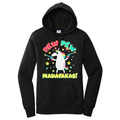 Funny Pew Pew Madafakas Unicorn Women's Pullover Hoodie