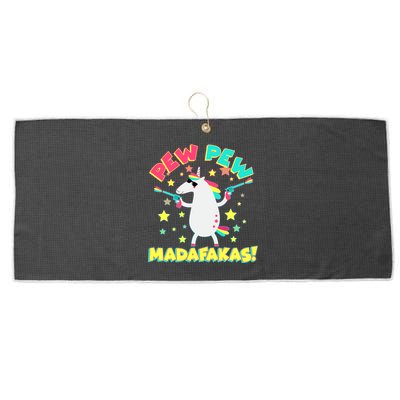 Funny Pew Pew Madafakas Unicorn Large Microfiber Waffle Golf Towel