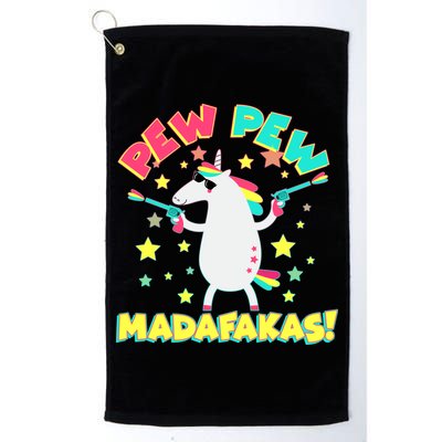 Funny Pew Pew Madafakas Unicorn Golf Towel