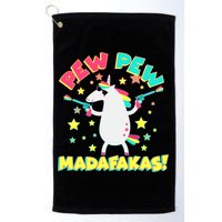 Funny Pew Pew Madafakas Unicorn Golf Towel
