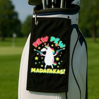 Funny Pew Pew Madafakas Unicorn Golf Towel