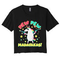 Funny Pew Pew Madafakas Unicorn Crop Top