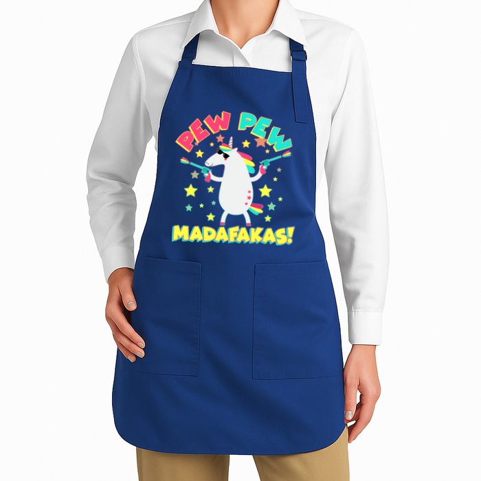 Funny Pew Pew Madafakas Unicorn Apron