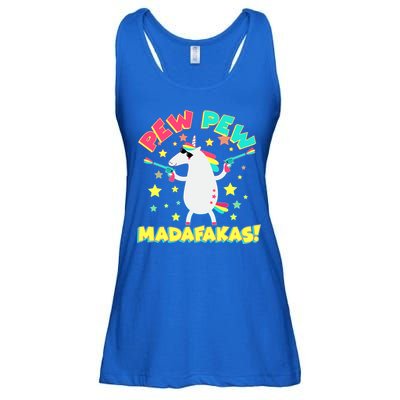 Funny Pew Pew Madafakas Unicorn Ladies Essential Flowy Tank