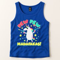 Funny Pew Pew Madafakas Unicorn Tank Top