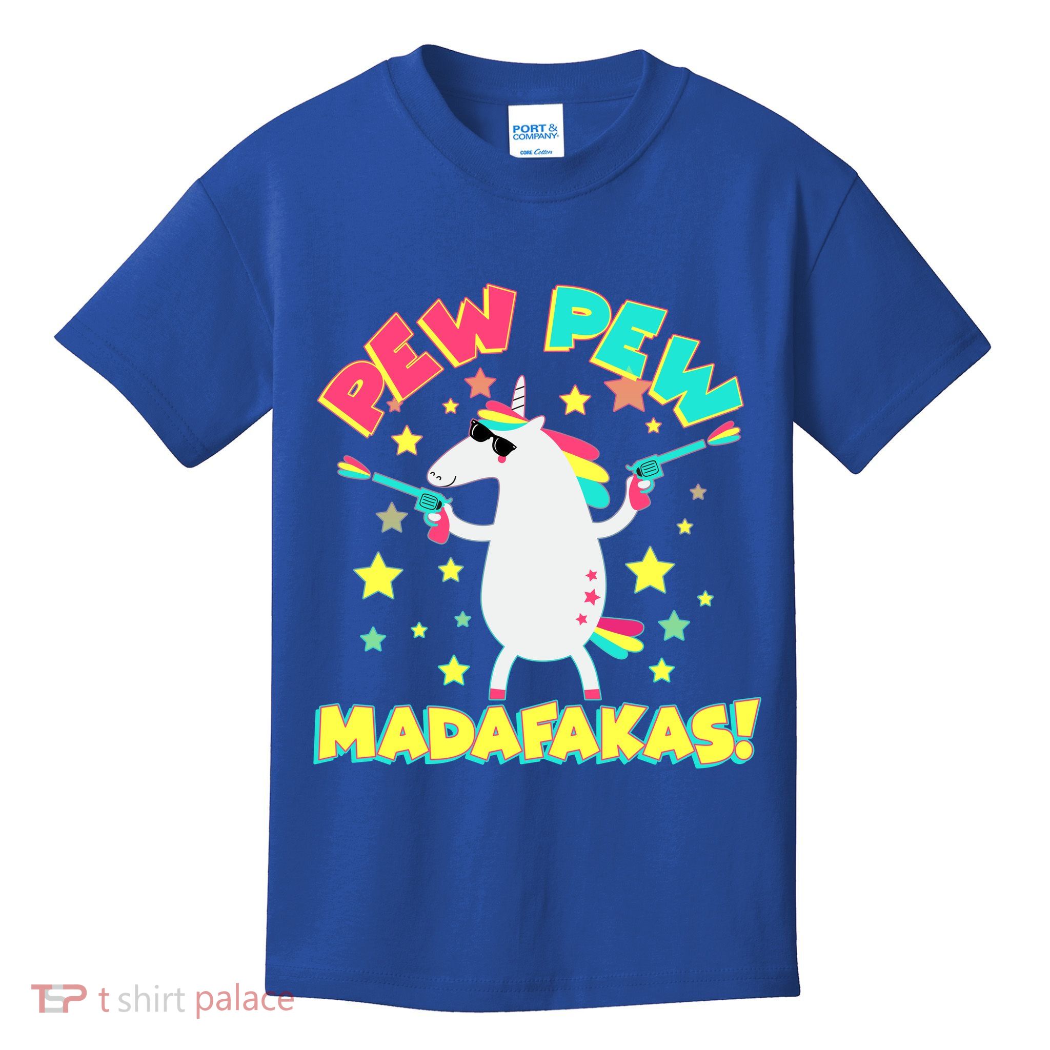 Funny Pew Pew Madafakas Unicorn Kids T-Shirt