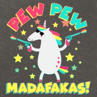 Funny Pew Pew Madafakas Unicorn Cotton Canvas Backpack