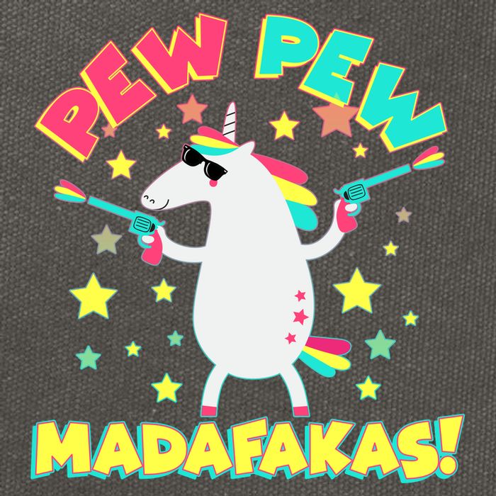 Funny Pew Pew Madafakas Unicorn Cotton Canvas Backpack