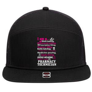 Funny Pharmacy Technician 7 Panel Mesh Trucker Snapback Hat