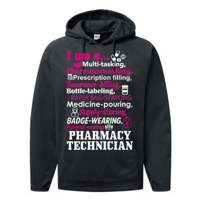 Funny Pharmacy Technician Performance Fleece Hoodie