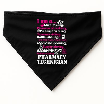 Funny Pharmacy Technician USA-Made Doggie Bandana