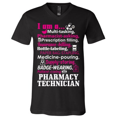 Funny Pharmacy Technician V-Neck T-Shirt