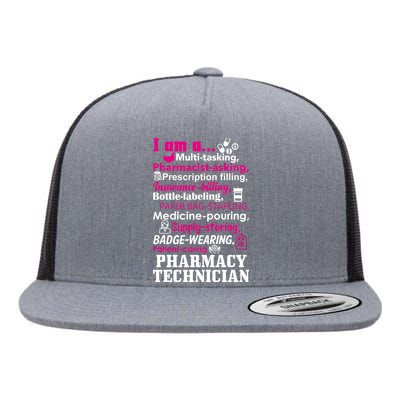 Funny Pharmacy Technician Flat Bill Trucker Hat