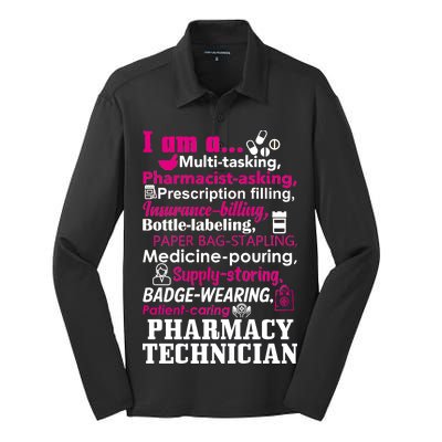 Funny Pharmacy Technician Silk Touch Performance Long Sleeve Polo