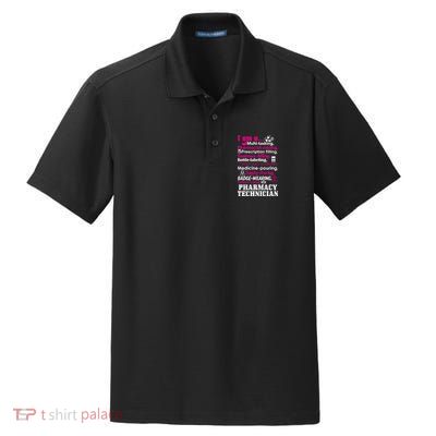 Funny Pharmacy Technician Dry Zone Grid Polo
