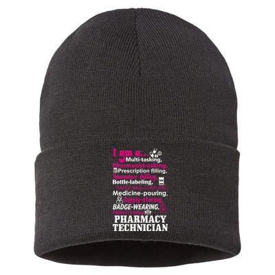 Funny Pharmacy Technician Sustainable Knit Beanie