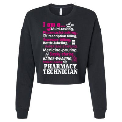 Funny Pharmacy Technician Cropped Pullover Crew