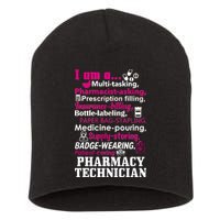 Funny Pharmacy Technician Short Acrylic Beanie