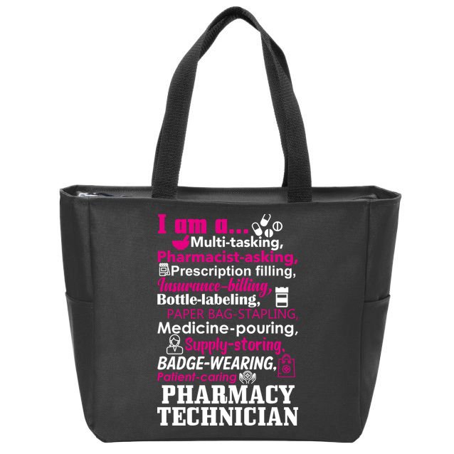 Funny Pharmacy Technician Zip Tote Bag