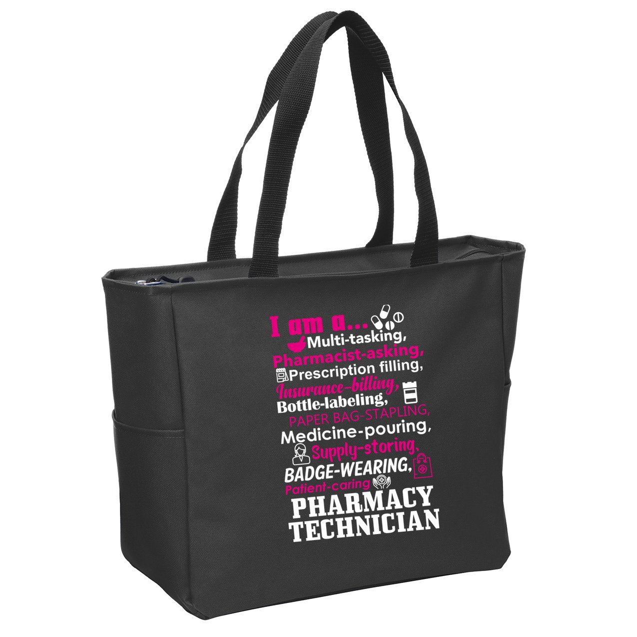 Funny Pharmacy Technician Zip Tote Bag