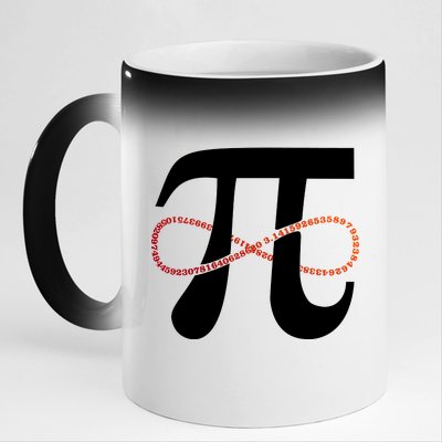 Funny Pi Infinity Numbers 3.14 11oz Black Color Changing Mug