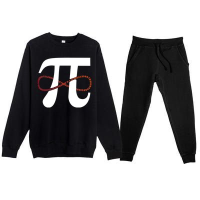 Funny Pi Infinity Numbers 3.14 Premium Crewneck Sweatsuit Set