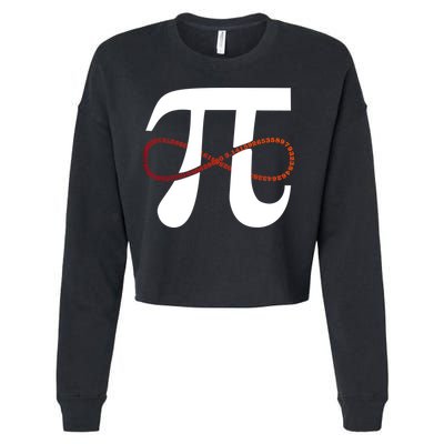 Funny Pi Infinity Numbers 3.14 Cropped Pullover Crew