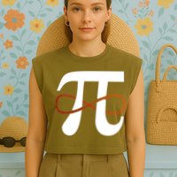 Funny Pi Infinity Numbers 3.14 Garment-Dyed Women's Muscle Tee