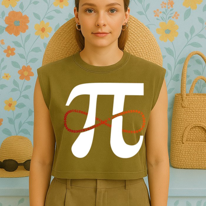 Funny Pi Infinity Numbers 3.14 Garment-Dyed Women's Muscle Tee