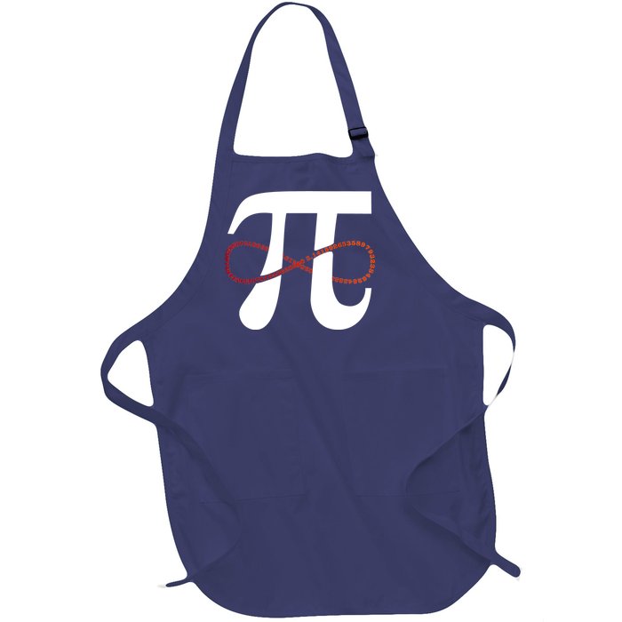 Funny Pi Infinity Numbers 3.14 Full-Length Apron With Pockets