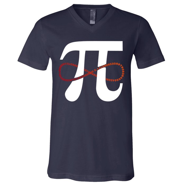 Funny Pi Infinity Numbers 3.14 V-Neck T-Shirt