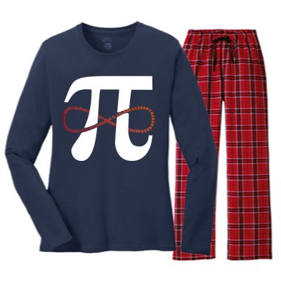 Funny Pi Infinity Numbers 3.14 Women's Long Sleeve Flannel Pajama Set 