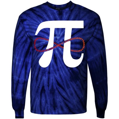 Funny Pi Infinity Numbers 3.14 Tie-Dye Long Sleeve Shirt