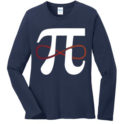 Funny Pi Infinity Numbers 3.14 Ladies Long Sleeve Shirt