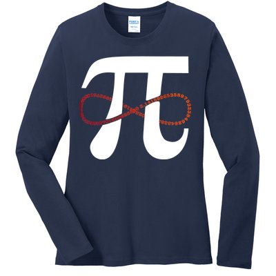 Funny Pi Infinity Numbers 3.14 Ladies Long Sleeve Shirt