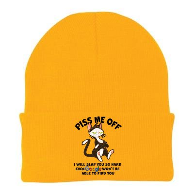 Funny Piss Me Off Cat Meme Knit Cap Winter Beanie